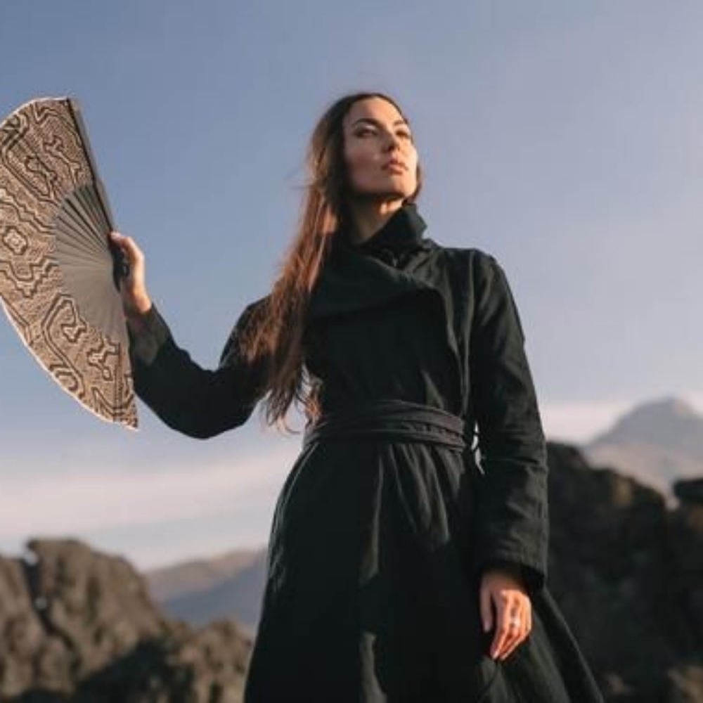 Aya Sacred Wear Nomad jacket in organic black linen